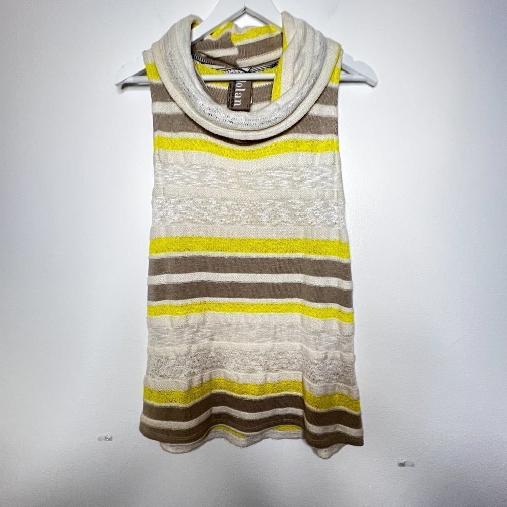 Anthropologie Dolan Women's Top Large Knit Blouse Sleeveless Cowl Neck Made USA